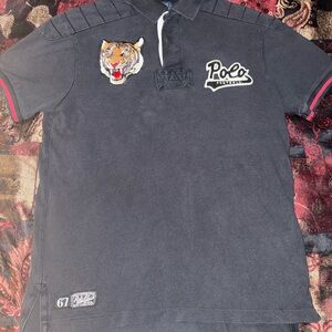 Polo Ralph Lauren Custom Fit Tiger Script Embroidery Black/White/Red Polo